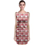 Red plaid pattern Classic Sleeveless Midi Dress