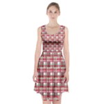 Red plaid pattern Racerback Midi Dress