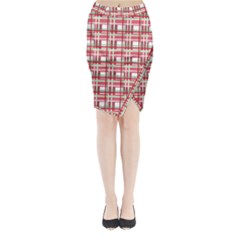 Red plaid pattern Midi Wrap Pencil Skirt from ArtsNow.com