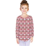 Red plaid pattern Kids  Long Sleeve Tee