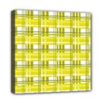 Yellow plaid pattern Mini Canvas 8  x 8 