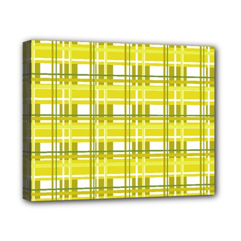 Yellow plaid pattern Canvas 10  x 8  from ArtsNow.com