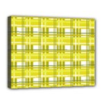 Yellow plaid pattern Canvas 14  x 11 