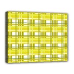 Yellow plaid pattern Canvas 14  x 11 