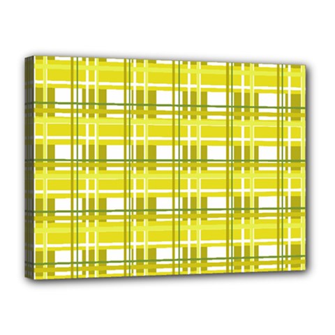Yellow plaid pattern Canvas 16  x 12  from ArtsNow.com