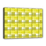 Yellow plaid pattern Canvas 16  x 12 