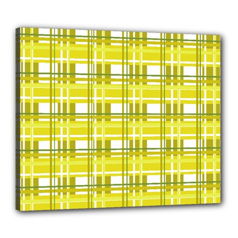Yellow plaid pattern Canvas 24  x 20  from ArtsNow.com