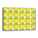 Yellow plaid pattern Canvas 18  x 12 