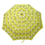 Yellow plaid pattern Folding Umbrellas