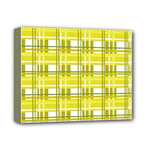 Yellow plaid pattern Deluxe Canvas 14  x 11  from ArtsNow.com