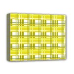 Yellow plaid pattern Deluxe Canvas 14  x 11 