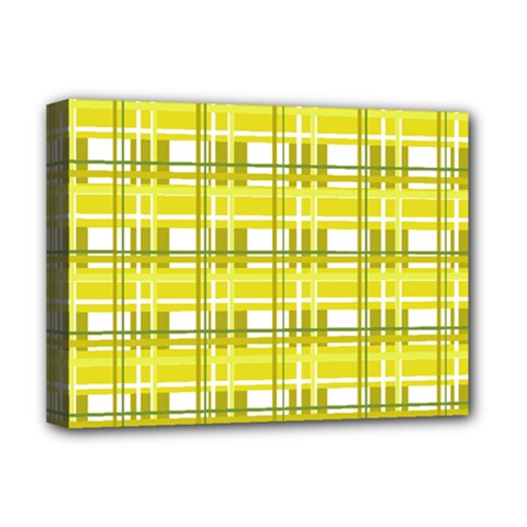 Yellow plaid pattern Deluxe Canvas 16  x 12   from ArtsNow.com