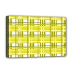 Yellow plaid pattern Deluxe Canvas 18  x 12  
