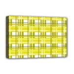 Yellow plaid pattern Deluxe Canvas 18  x 12  