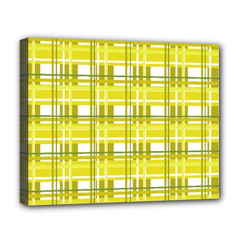 Yellow plaid pattern Deluxe Canvas 20  x 16   from ArtsNow.com