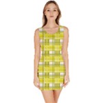 Yellow plaid pattern Sleeveless Bodycon Dress
