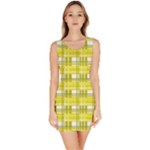 Yellow plaid pattern Sleeveless Bodycon Dress