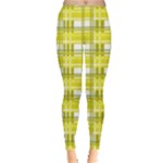 Yellow plaid pattern Leggings 