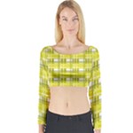 Yellow plaid pattern Long Sleeve Crop Top