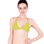 Yellow plaid pattern Bikini Top