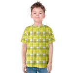 Yellow plaid pattern Kids  Cotton Tee