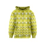 Yellow plaid pattern Kids  Zipper Hoodie