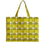 Yellow plaid pattern Zipper Mini Tote Bag