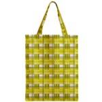 Yellow plaid pattern Zipper Classic Tote Bag