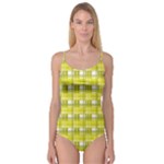 Yellow plaid pattern Camisole Leotard 