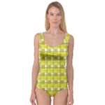 Yellow plaid pattern Princess Tank Leotard 