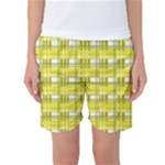 Yellow plaid pattern Women s Basketball Shorts