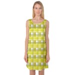 Yellow plaid pattern Sleeveless Satin Nightdress