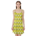 Yellow plaid pattern Satin Night Slip