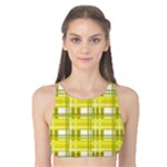 Yellow plaid pattern Tank Bikini Top