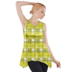 Yellow plaid pattern Side Drop Tank Tunic