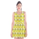 Yellow plaid pattern Scoop Neck Skater Dress