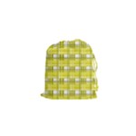 Yellow plaid pattern Drawstring Pouches (XS) 