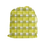 Yellow plaid pattern Drawstring Pouches (Extra Large)