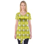 Yellow plaid pattern Short Sleeve Tunic 