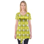 Yellow plaid pattern Short Sleeve Tunic 