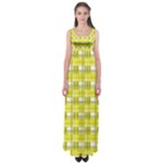 Yellow plaid pattern Empire Waist Maxi Dress