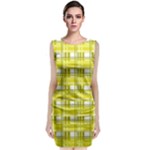 Yellow plaid pattern Classic Sleeveless Midi Dress