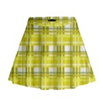 Yellow plaid pattern Mini Flare Skirt