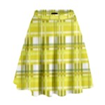 Yellow plaid pattern High Waist Skirt