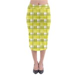 Yellow plaid pattern Midi Pencil Skirt