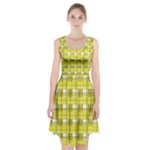 Yellow plaid pattern Racerback Midi Dress