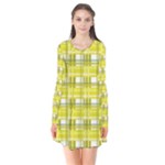 Yellow plaid pattern Flare Dress