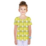 Yellow plaid pattern Kids  One Piece Tee