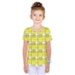 Yellow plaid pattern Kids  One Piece Tee