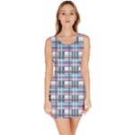 Decorative plaid pattern Sleeveless Bodycon Dress